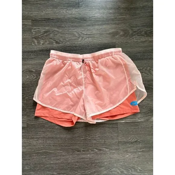 Nike Women's Pink & Coral Icon Clash Tempo Luxe Mid-rise Running Shorts Size XL - Picture 3 of 7